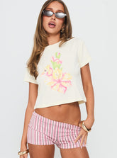 Sunday Flowers Graphic Top Cream