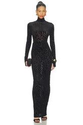 Animal Print Burnout Column Dress