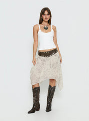 Dark Mirage Asymmetrical Midi Skirt Multi