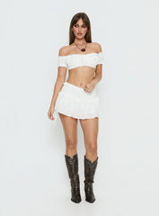 Corabel Ruffle Skort White