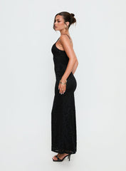 Alannis Lace Maxi Dress Black