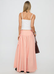 Analeah Tie Side Midi Skirt Orange Check