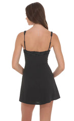 Florette Bust Skater Dress In Black