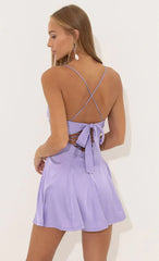 Draped A-Line Dress In Purple