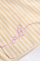 Oversized Canvas Tote Bag In Lemon Yellow Stripe