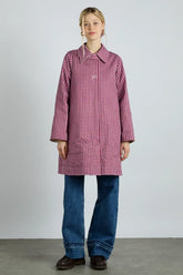 Mercedes Bow Reversible Trench - Gingham & Ecru