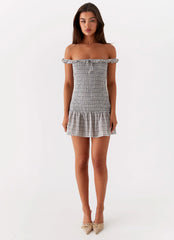Anica Check Mini Dress - Grey Check