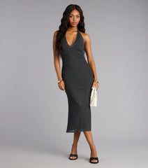Retro Romance Halter Midi Dress