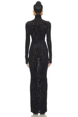 Animal Print Burnout Column Dress