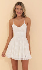 Fit And Flare Dress In Floral White