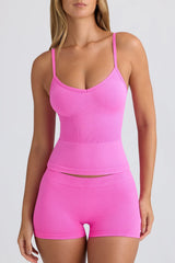 Super Sculpt Seamless Mid-Rise Mini Shorts In Sugar Pink