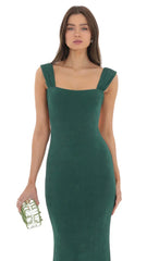 Open Back Maxi Dress In Green