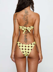 Calbira Strapless Bikini Top Yellow Geo