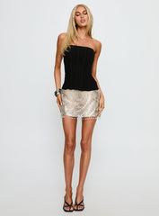 Taneka Strapless Corset Top Black