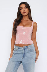 Can'T Explain It Sequin Bustier Pink