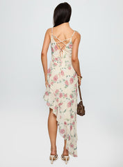 Chrysalis Asymmetrical Midi Dress Multi Floral