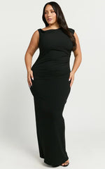 Genie Maxi Dress - Off The Shoulder Dress In Black
