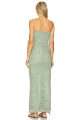 X Revolve Strapless Crochet Maxi Dress